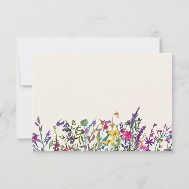 Carte vierge aquarelle florale (Devant)