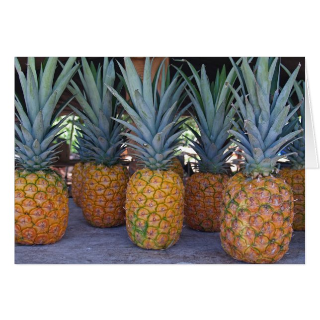 Carte vierge avec Arrière - plan ananas (Devant horizontal)