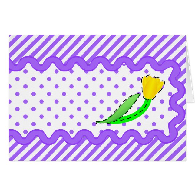 Carte vierge avec bandes et tulipes (Devant Horizontal)