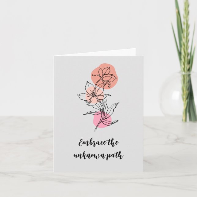 Carte vierge avec dessin de fleurs inspiré de la n (Devant)