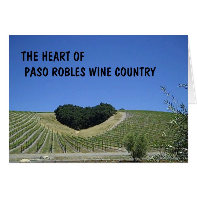 Carte vierge : Coeur de pays de vin de Paso Robles (Devant horizontal)