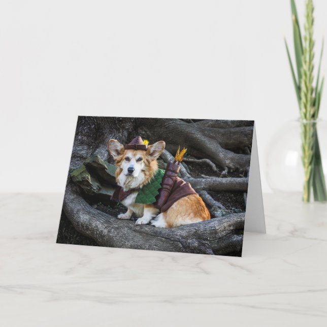 Carte vierge Corgi Robin Hood (Devant)