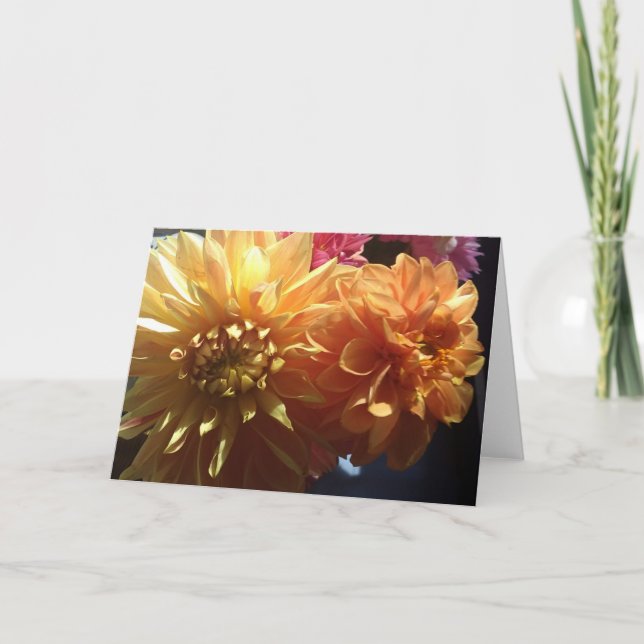 Carte vierge - dahlias (Devant)