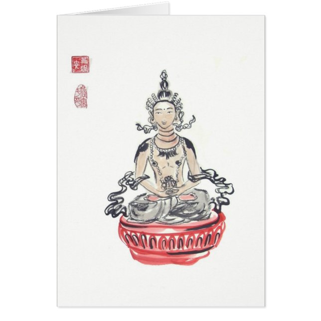 Carte vierge d'art d'Amitayus Bouddha (Devant)