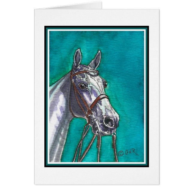 Carte vierge d'art de poney de polo (Devant)