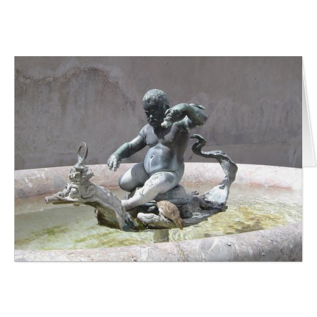 Carte vierge de Bath d'oiseau de Florence Italie (Devant horizontal)