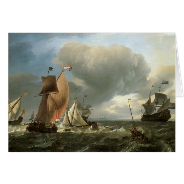 Carte vierge de beaux-arts maritimes (Devant horizontal)