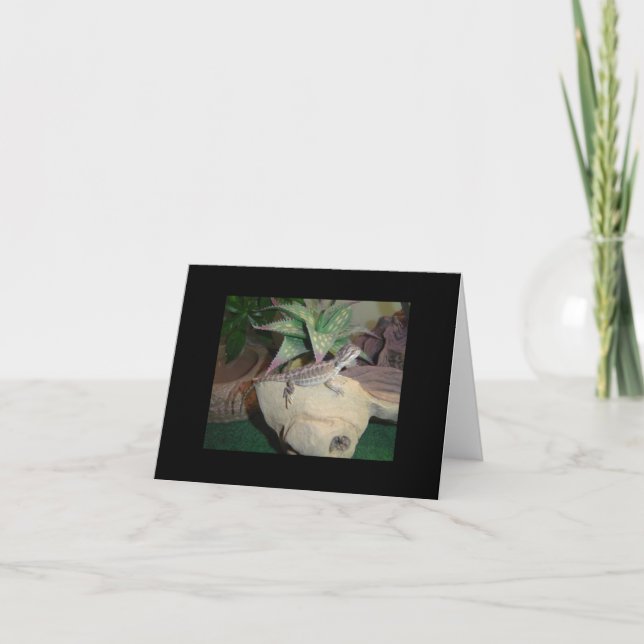 Carte vierge de bébé dragon barbu (Devant)