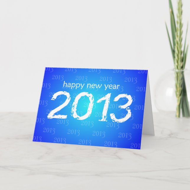 Carte vierge de bonne année bleue (Devant)