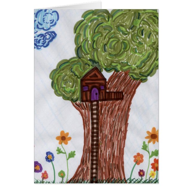 Carte vierge de cabane dans un arbre (Devant)