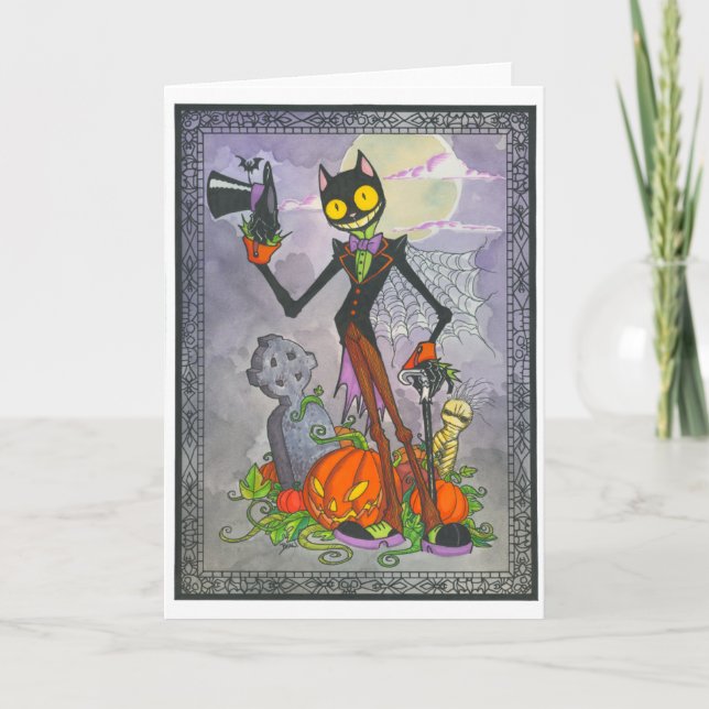 Carte vierge "de chat de Halloween" (Devant)