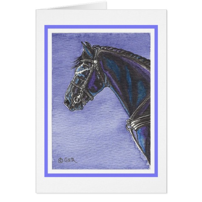 Carte vierge de cheval frison (Devant)