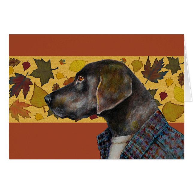 Carte vierge de chien de laboratoire de chocolat (Devant horizontal)