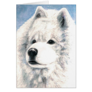 Carte vierge de chien de Samoyed