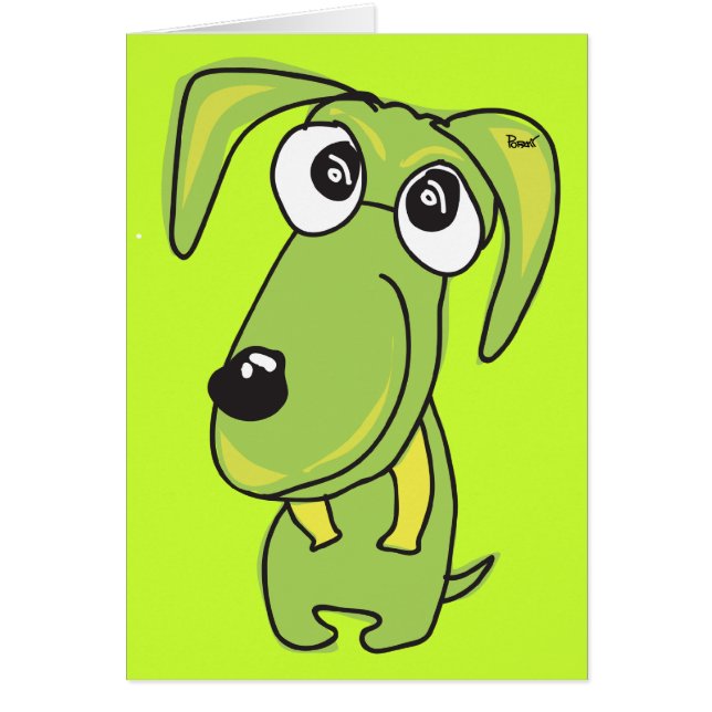 Carte vierge de chien vert (Devant)
