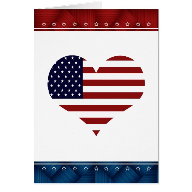 Carte vierge de coeur patriotique des Etats-Unis (Devant)