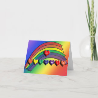 Carte vierge de coeurs de De Colores Rainbow