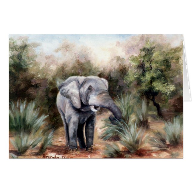 Carte vierge de ComingThrough d'éléphant (Devant horizontal)
