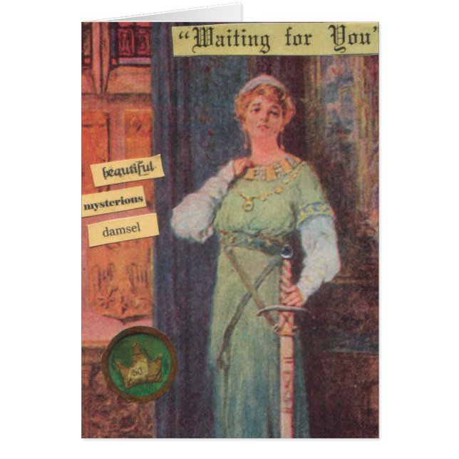 Carte vierge de femme médiévale mystérieuse (Devant)