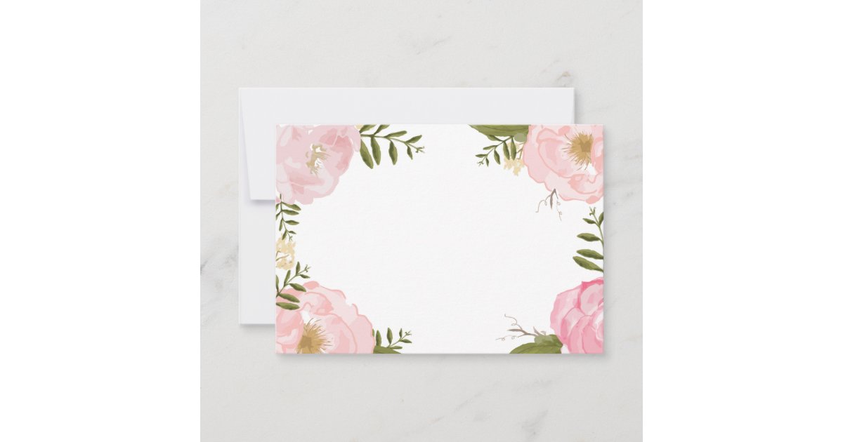 Carte Vierge De Mariage Floral Rose Vintage Zazzle Fr