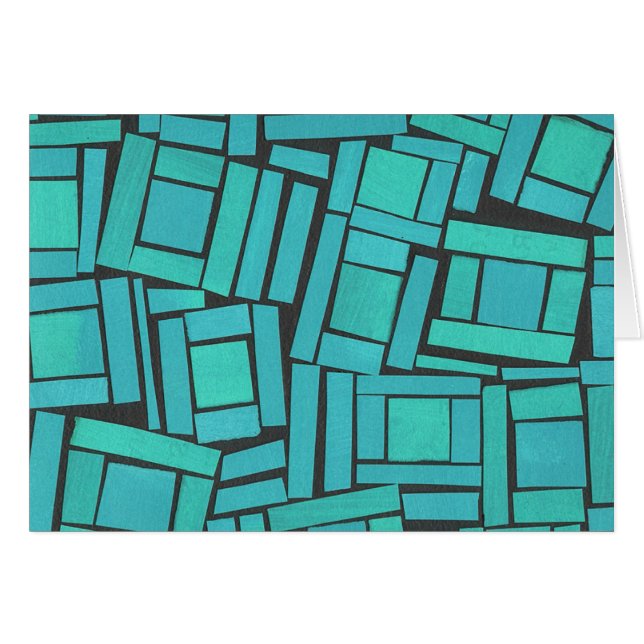 Carte vierge de motif moderne bariolé d'aqua (Devant horizontal)