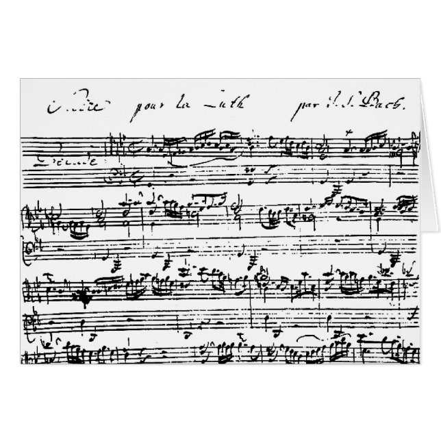 Carte vierge de musique de Bach (Devant horizontal)