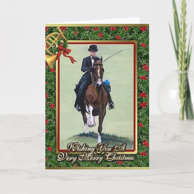 Carte vierge de Noël de Saddlebred d'Américain (Devant)