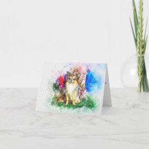 Carte vierge de peinture à l'aquarelle de Chihuahu