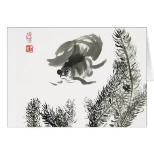 Carte vierge de poisson rouge de rose des vents