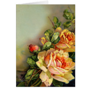 Carte vierge de roses vintages