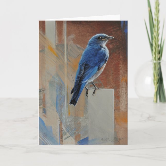 Carte vierge d'oiseau bleu par Andrew Denman (Devant)
