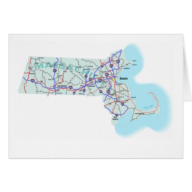 Carte vierge du Massachusetts (Devant horizontal)
