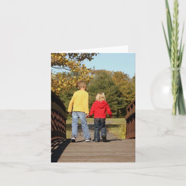 Carte vierge - enfants sur le pont (Devant)