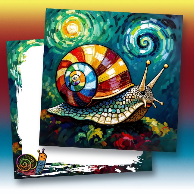 Carte vierge escargot impasto coloré et vibrant (Créateur téléchargé)