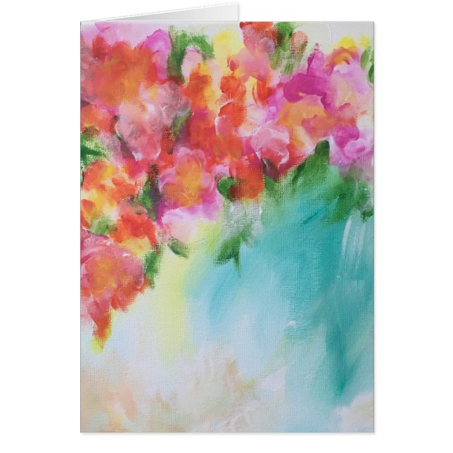 Carte vierge florale abstraite (Devant)