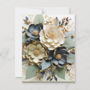 Carte vierge florale avec enveloppe
