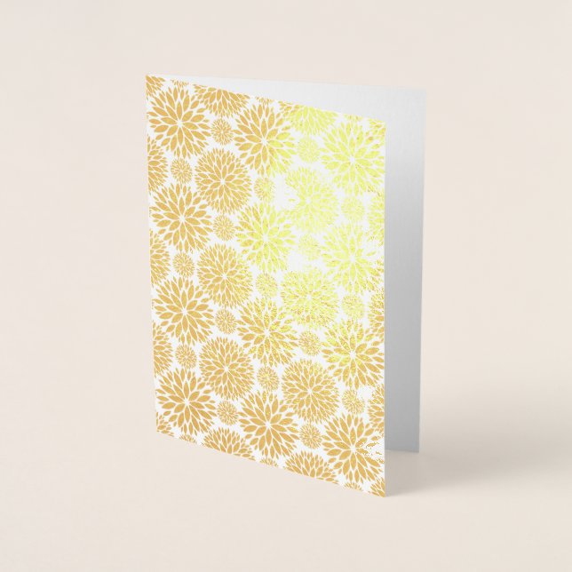Carte vierge florale dorée pour toutes occasions (Devant)