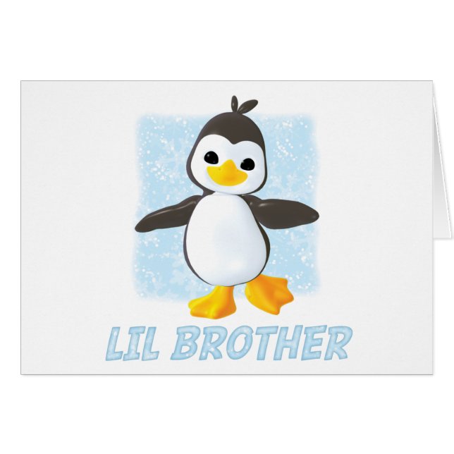 Carte vierge Happy Penguin Little Brother (Devant Horizontal)