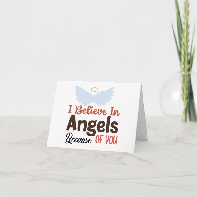 Carte Vierge Je Crois aux Anges à Cause de Toi (Devant)