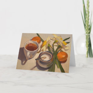 Carte vierge : "Jonquilles et thé" de Sarah Sedwic