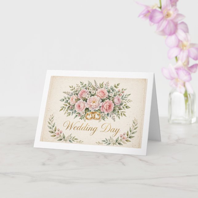 Carte vierge jour de mariage  (Orchidée)