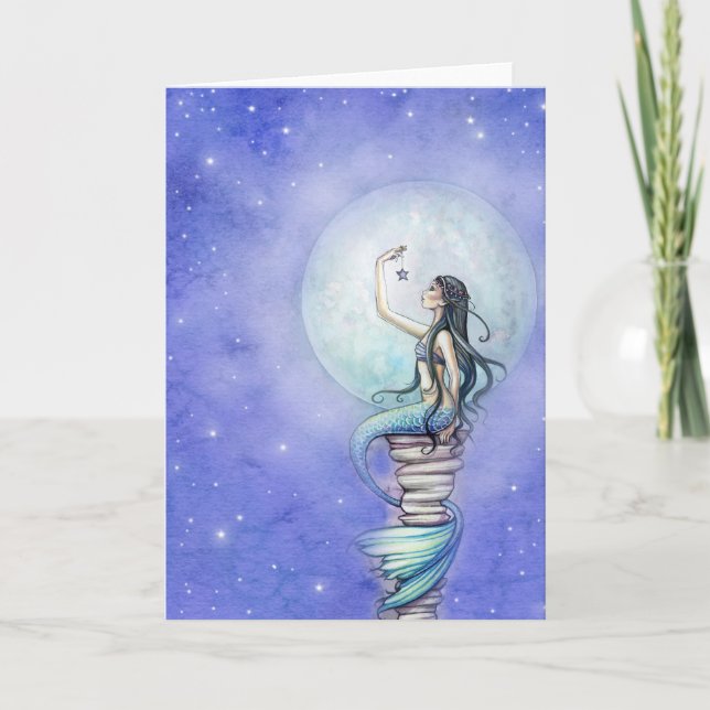 Carte Vierge Magique de Sirène de Nuit Étoilée (Devant)