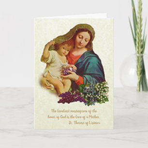 Carte Vierge Marie Bébé Jésus Mères religieuses Citation