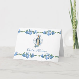 Carte Vierge Marie Catholique Florale Religieuse Vintage