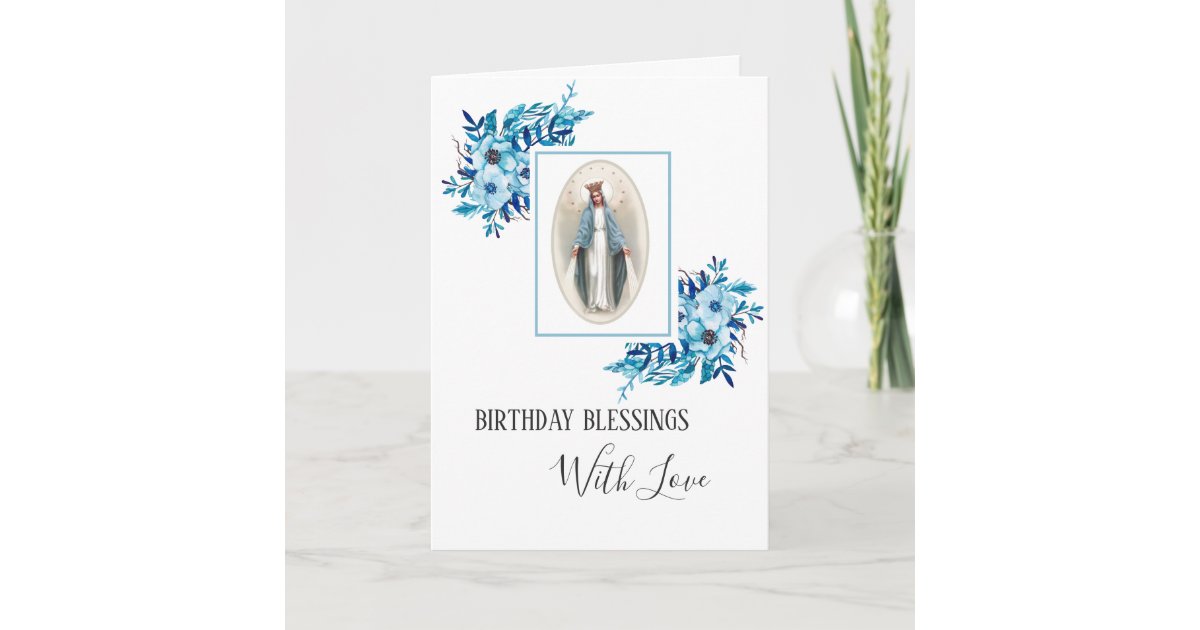 Carte Vierge Marie Dame De Grace Anniversaire Religieux Zazzle Fr