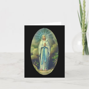 Carte Vierge Marie de Lourdes Notre Dame Cadeau Chrétien