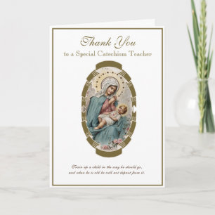 Carte Vierge Marie Enseignant Religieux CCD Prêtre Nonne