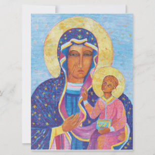 Carte Vierge Marie et Enfant Jésus Vierge noire Marie