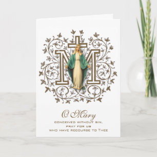 Carte Vierge Marie Fête des Mères Religieuses Catholique