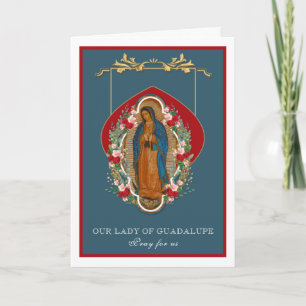 Carte Vierge Marie Guadalupe Roses Vintages religieux
